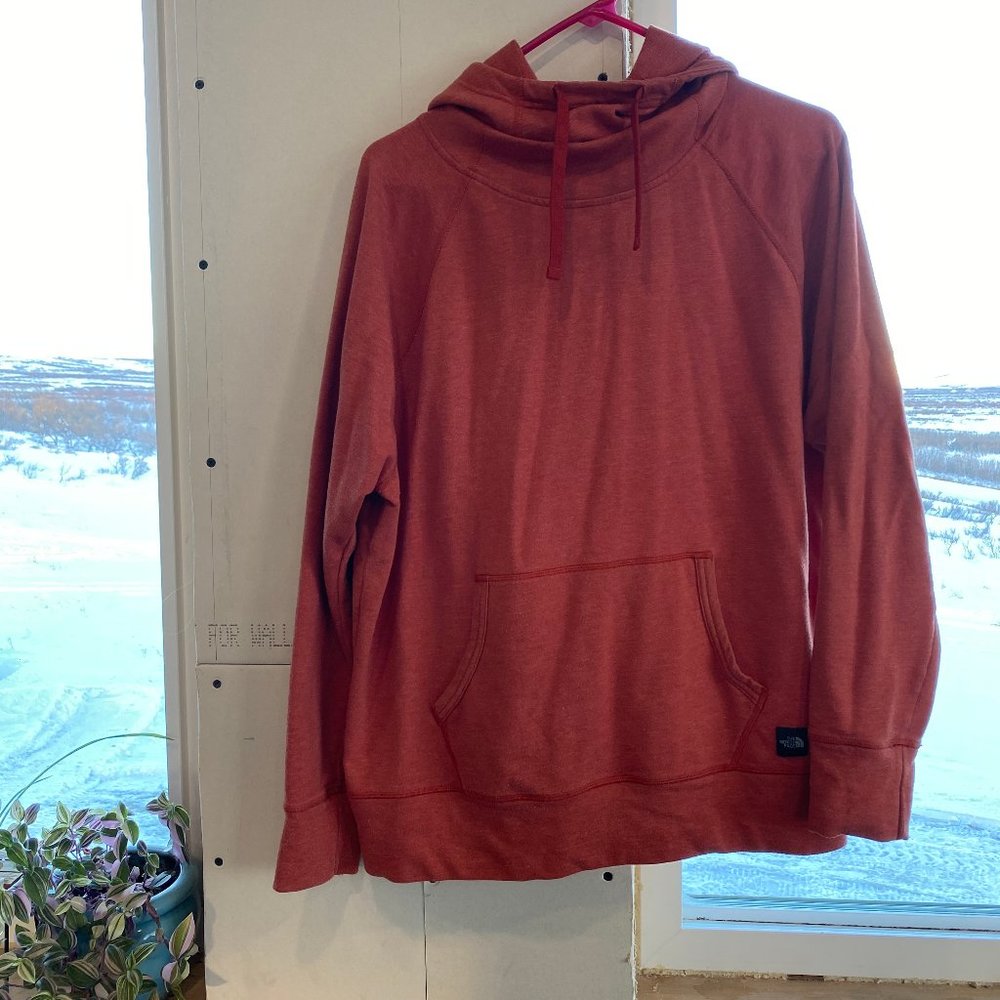 North Face Cowl Neck Hoodie - Burnt Orange - Large